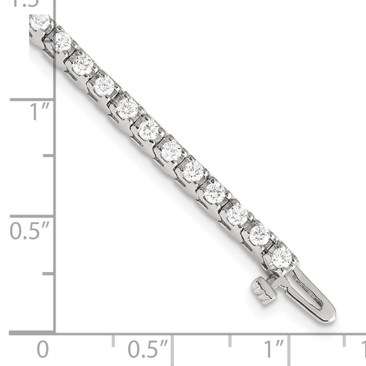 14k White Gold Complete 2.18 carat Round AA Diamond 4-prong 7 inch Tennis Bracelet