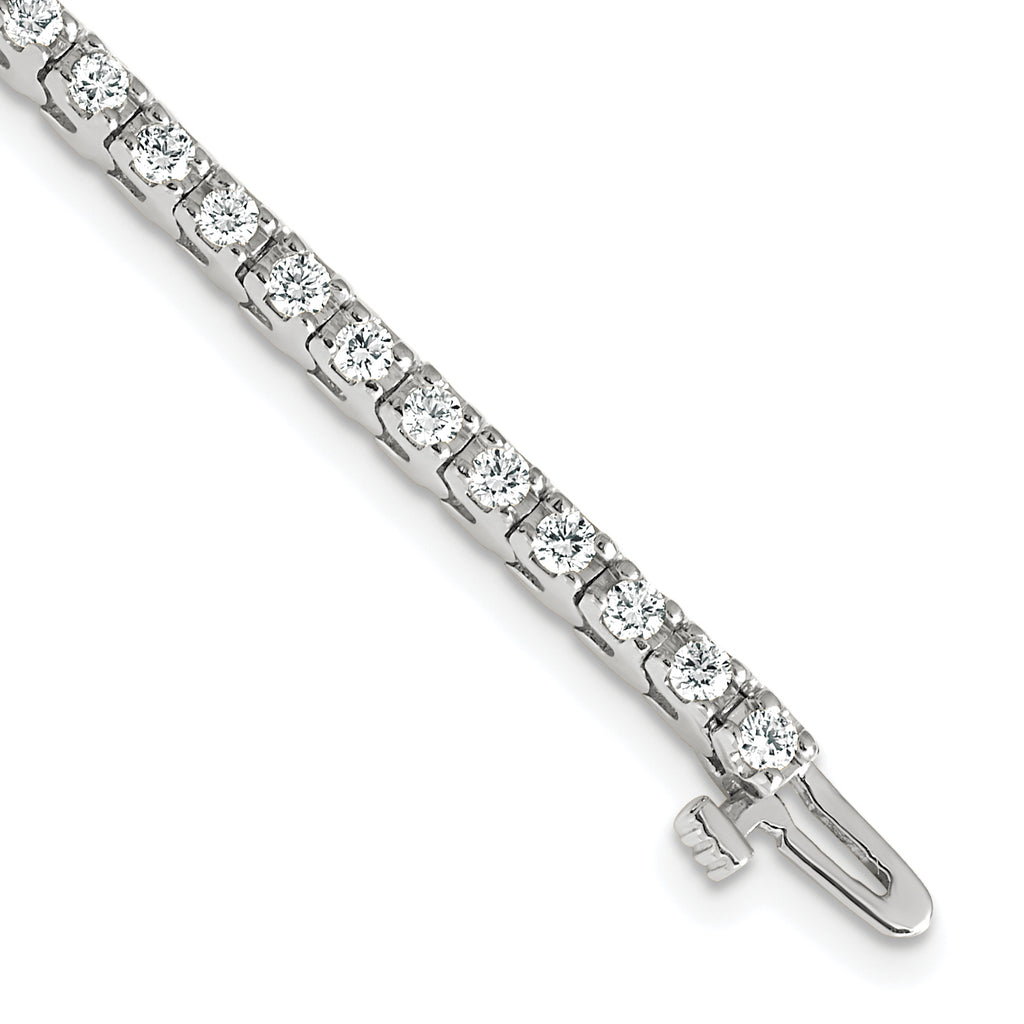 14k White Gold 2 1/5 carat Lab Grown Diamond VS/SI+ G+ Complete Round Tennis Bracelet