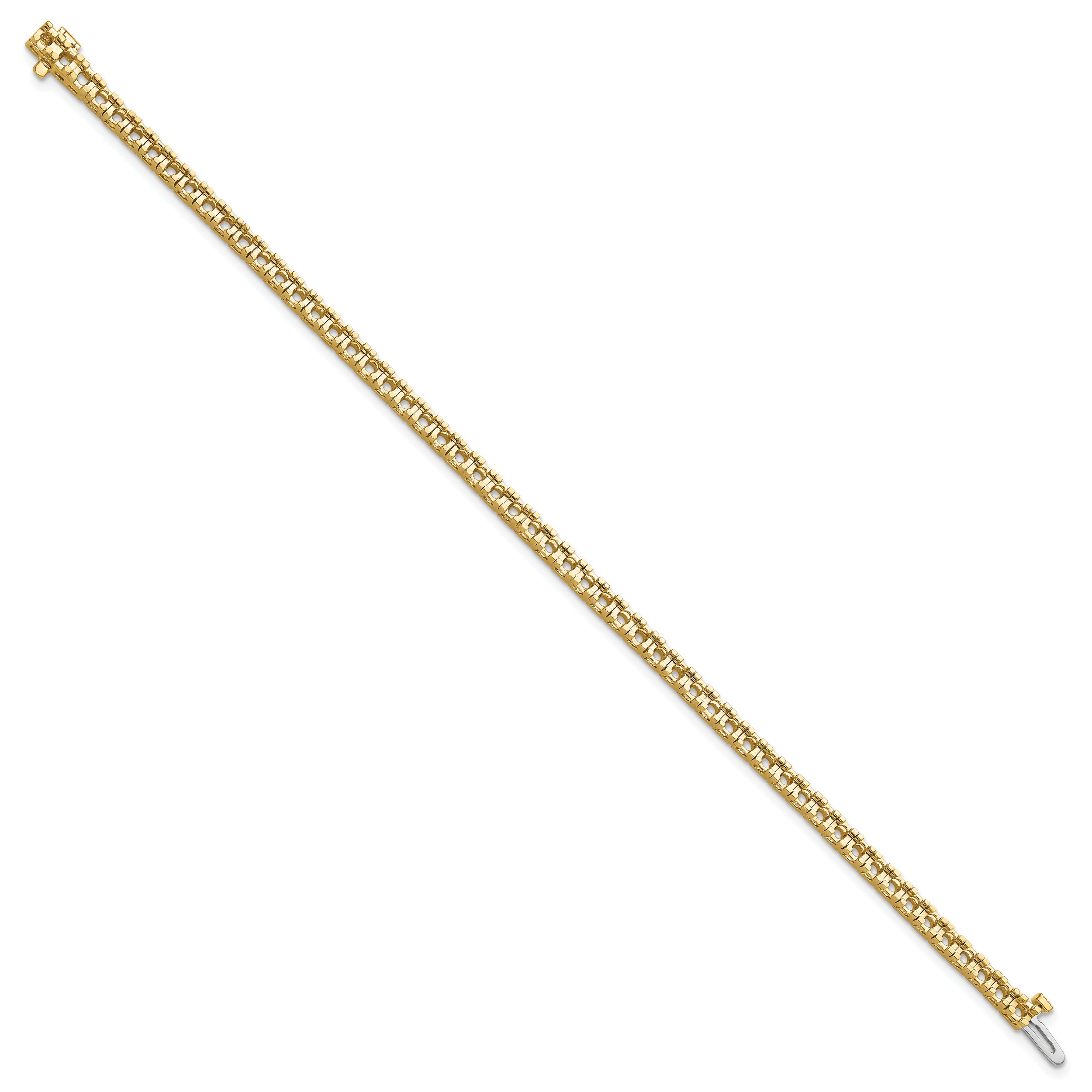 14k Holds 2.86 carat 55-2.4mm Round Diamond 4-prong 7 inch Tennis Bracelet Mounting (No Stone Included)
