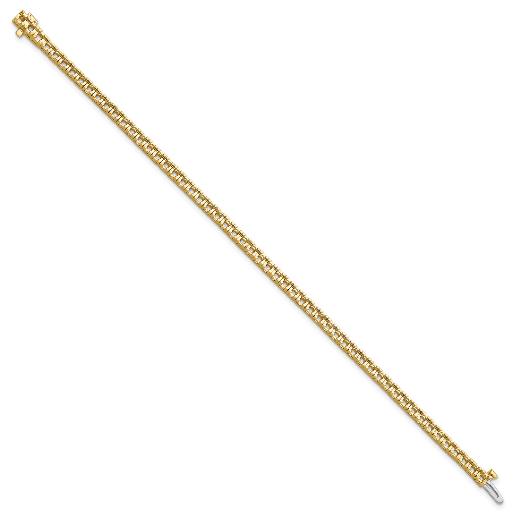 14k Holds 2.86 carat 55-2.4mm Round Diamond 4-prong 7 inch Tennis Bracelet Mounting (No Stone Included)