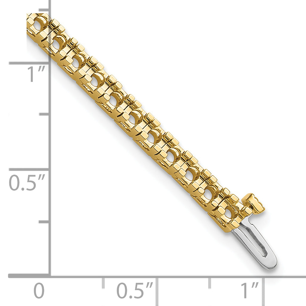 14k Holds 2.86 carat 55-2.4mm Round Diamond 4-prong 7 inch Tennis Bracelet Mounting (No Stone Included)