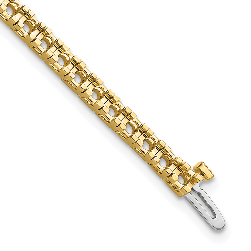 14k Holds 2.86 carat 55-2.4mm Round Diamond 4-prong 7 inch Tennis Bracelet Mounting (No Stone Included)