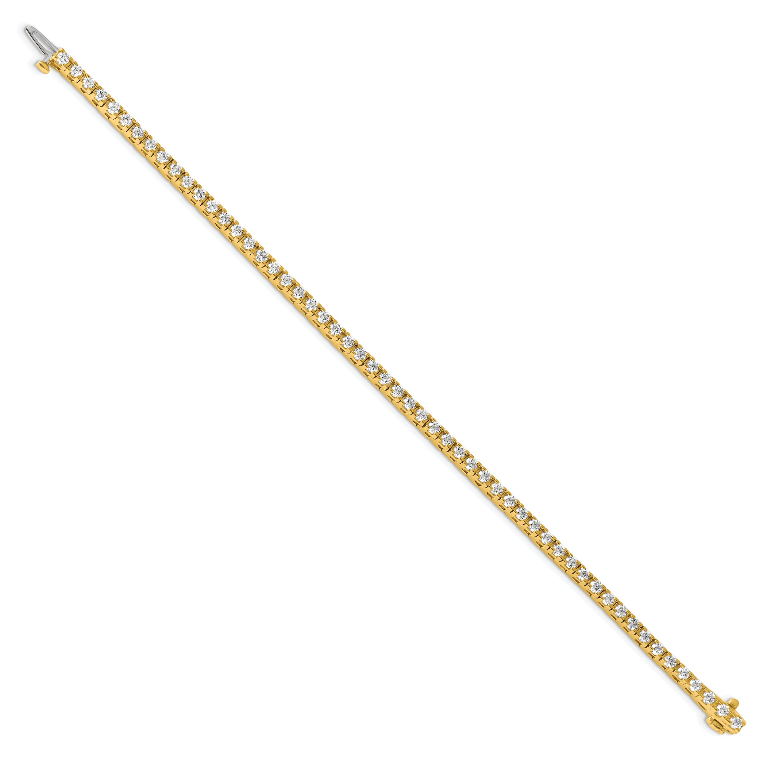 14k Complete 2.86 carat Round AA Diamond 4-prong 7 inch Tennis Bracelet