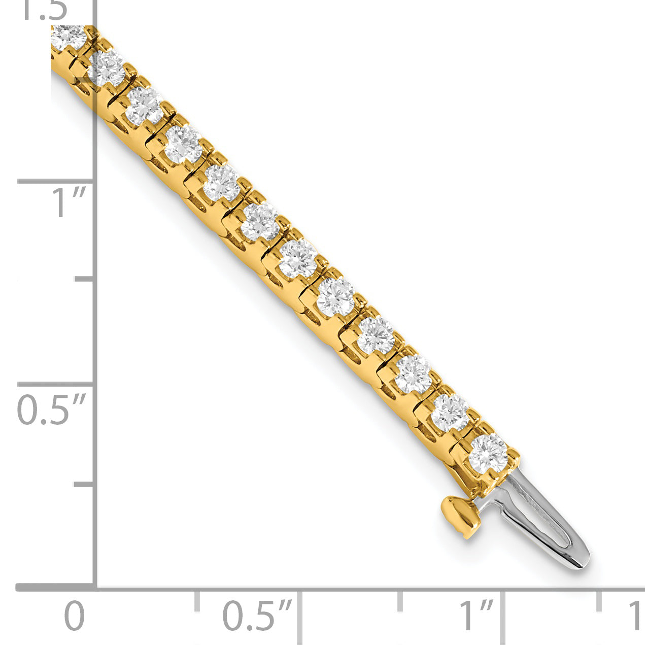14k Complete 2.86 carat Round AA Diamond 4-prong 7 inch Tennis Bracelet