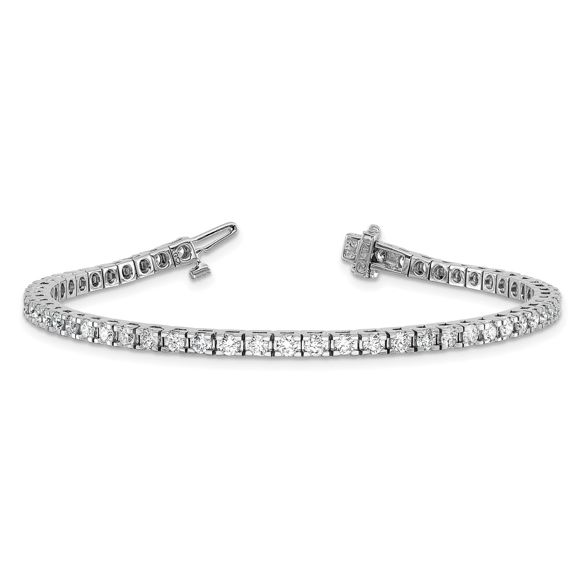 Lab-Grown Diamond Tennis Bracelet in 14K White Gold, 4mm (2 7/8 ct. tw.), 7 Inch - Sophia Jewelers