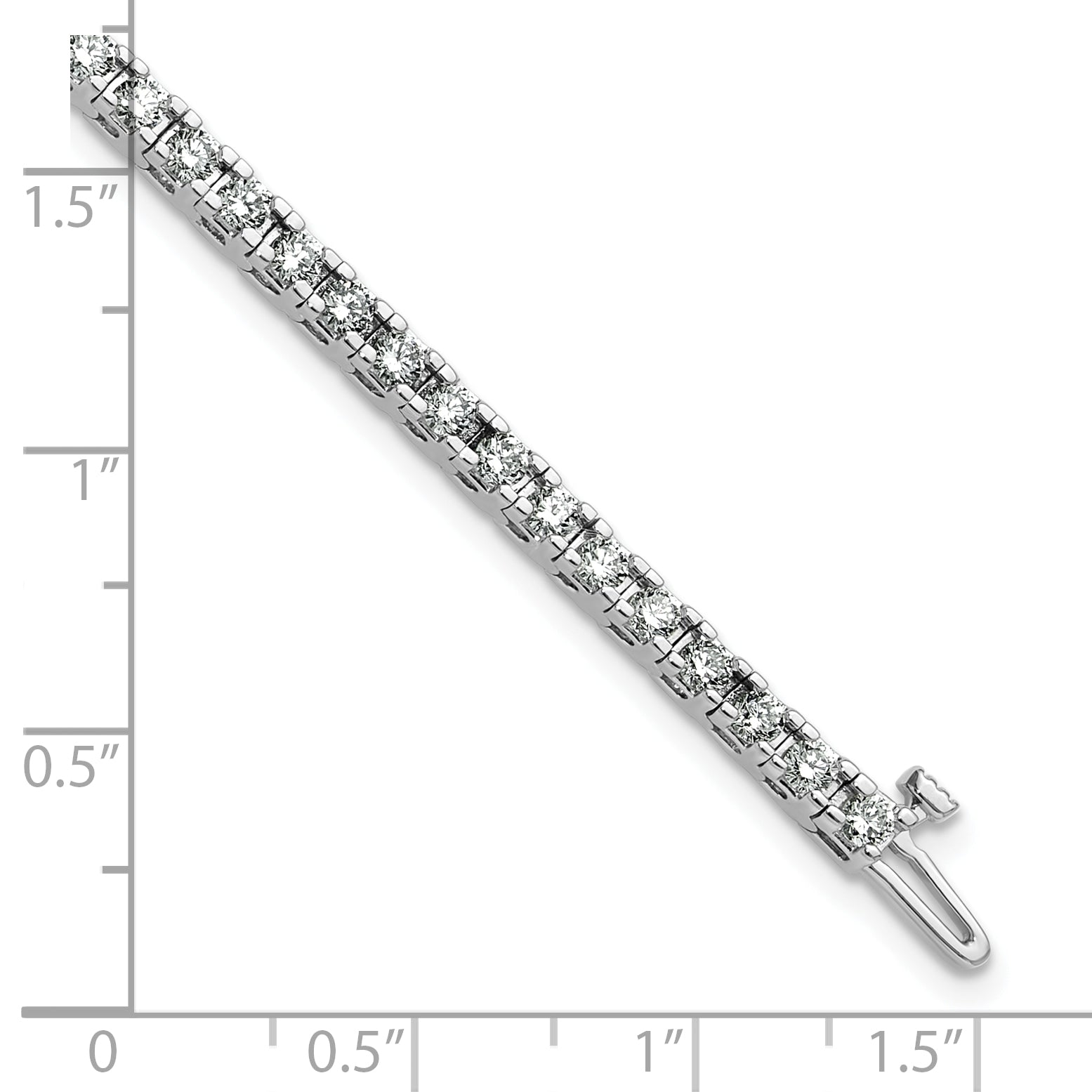 14k White Gold Complete 2.86 carat Round AA Diamond 4-prong 7 inch Tennis Bracelet