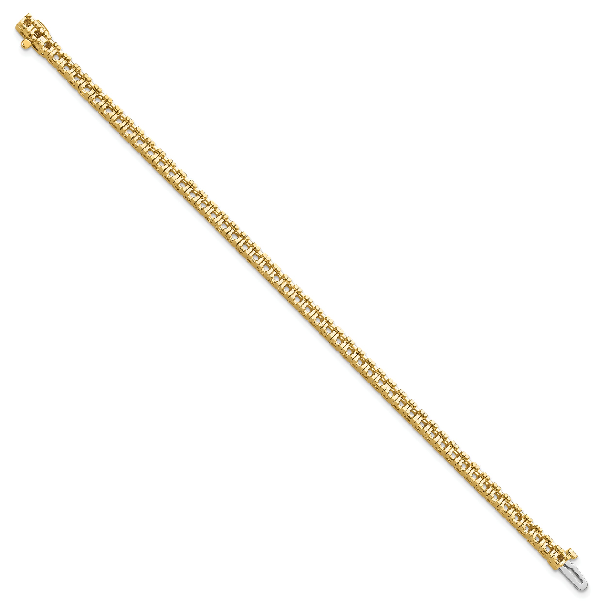 14k Holds 4.1 carat 52-2.7mm Round Diamond 4-prong 7 inch Tennis Bracelet Mounting (No Stone Included)