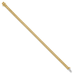 14k Holds 4.1 carat 52-2.7mm Round Diamond 4-prong 7 inch Tennis Bracelet Mounting (No Stone Included)