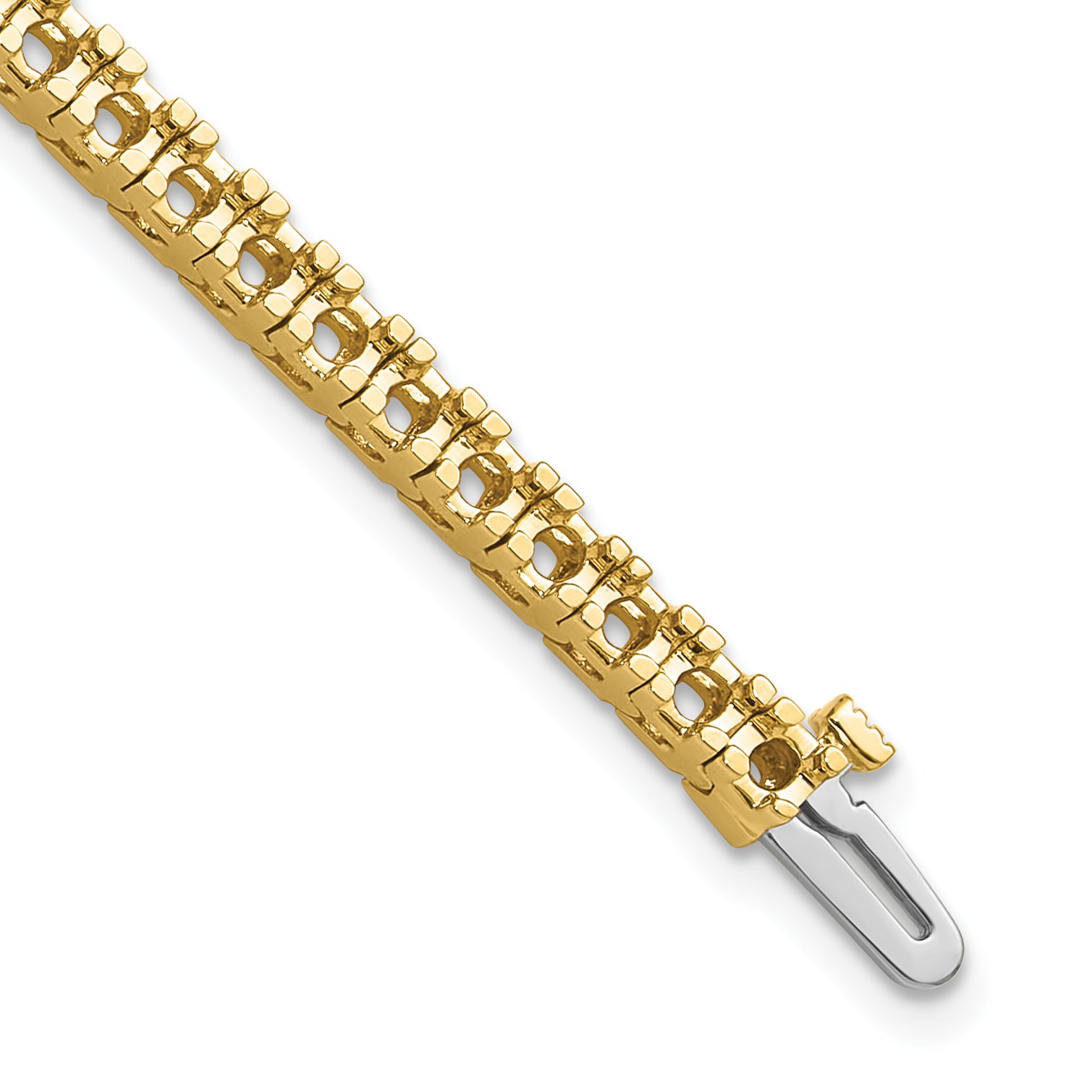 14k Holds 4.1 carat 52-2.7mm Round Diamond 4-prong 7 inch Tennis Bracelet Mounting (No Stone Included)