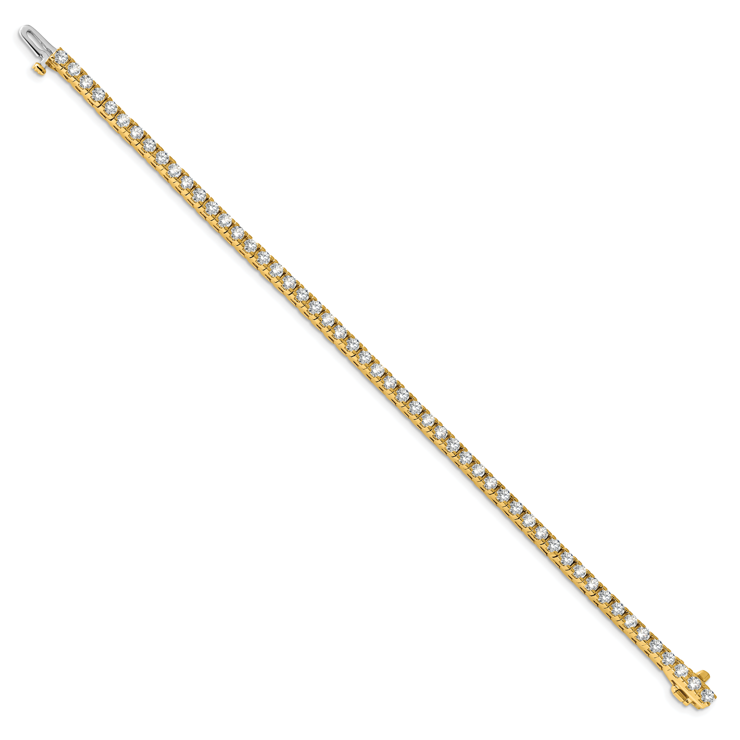 14k Complete 4.1 carat Round VS Diamond 4-prong 7 inch Tennis Bracelet
