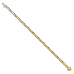 14k Complete 4.1 carat Round VS Diamond 4-prong 7 inch Tennis Bracelet