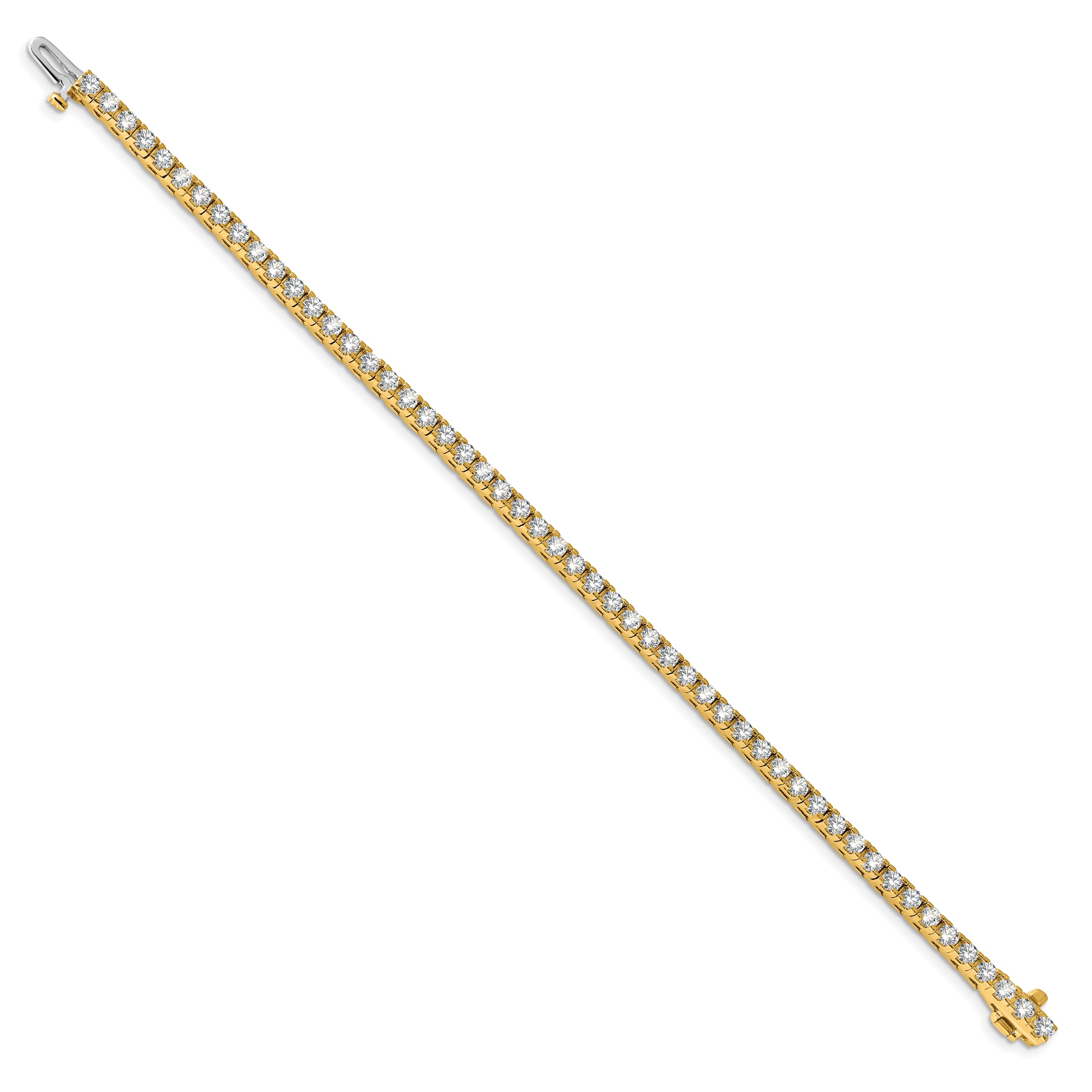 14k Complete 4.1 carat Round AAA Diamond 4-prong 7 inch Tennis Bracelet