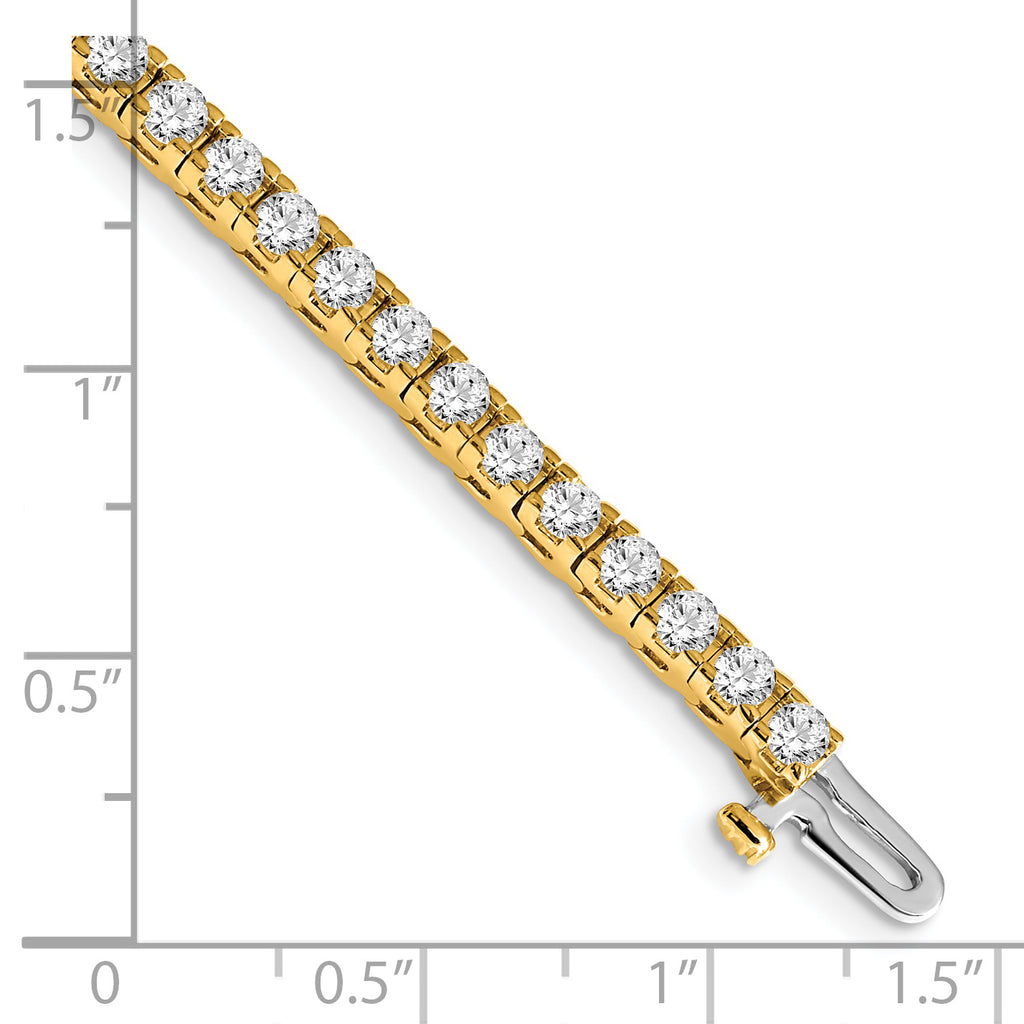14k Complete 4.1 carat Round A Diamond 4-prong 7 inch Tennis Bracelet