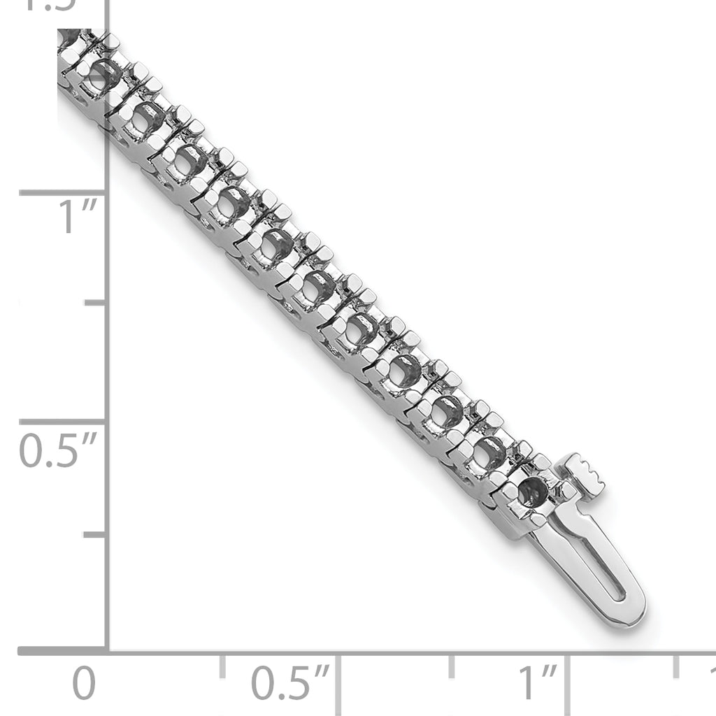 14k White Gold Holds 4.1 carat 52-2.7mm Round Diamond 4-prong 7 inch Tennis Bracelet Mounting (No Stone Included)
