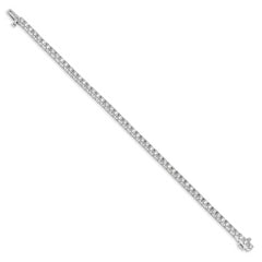 14k White Gold Complete 4.1 carat Round AA Diamond 4-prong 7 inch Tennis Bracelet