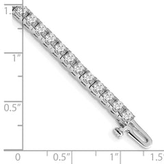 14k White Gold Complete 4.1 carat Round AA Diamond 4-prong 7 inch Tennis Bracelet