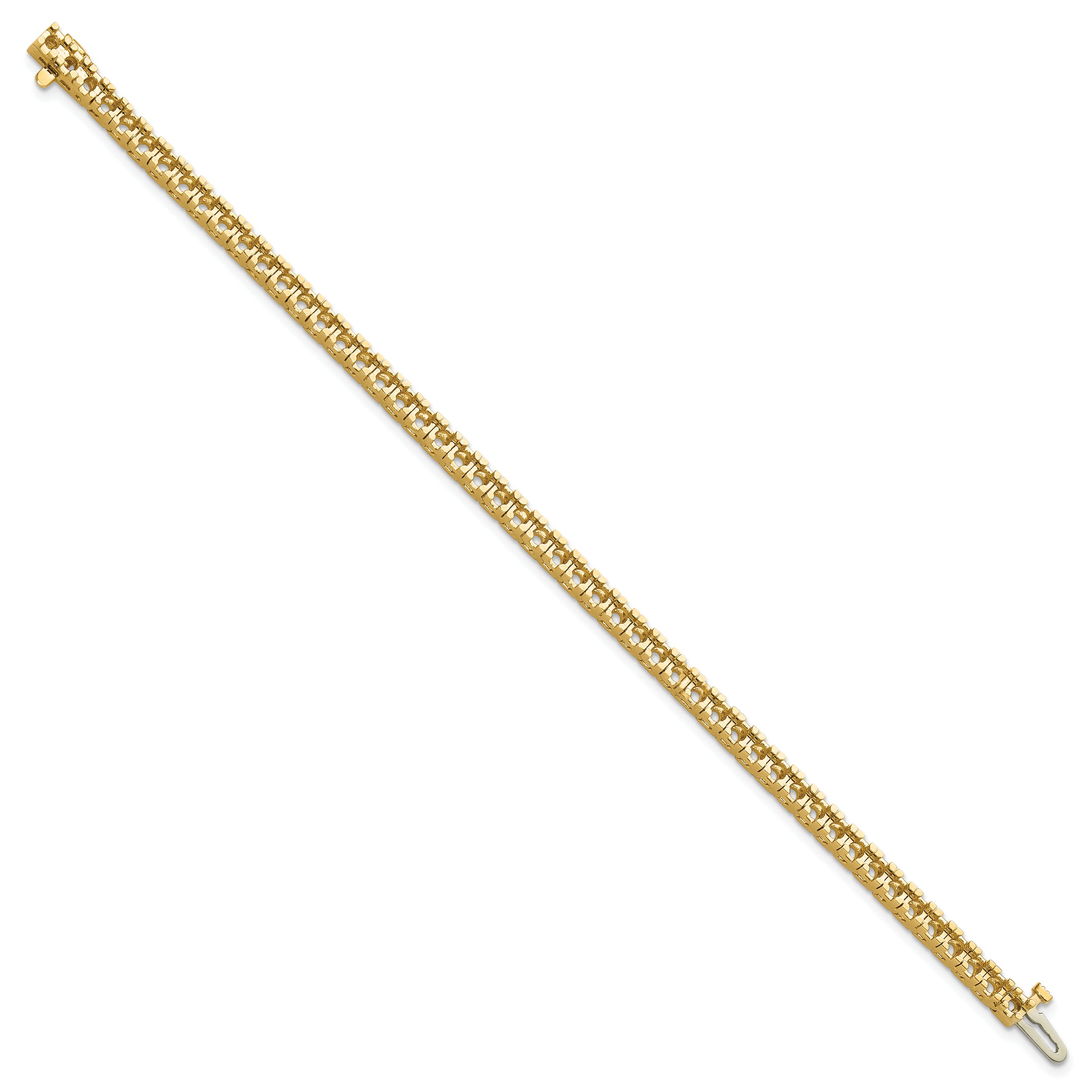 14k Holds 4.65 carat 50-2.9mm Round Diamond 4-prong 7 inch Tennis Bracelet Mounting (No Stone Included)