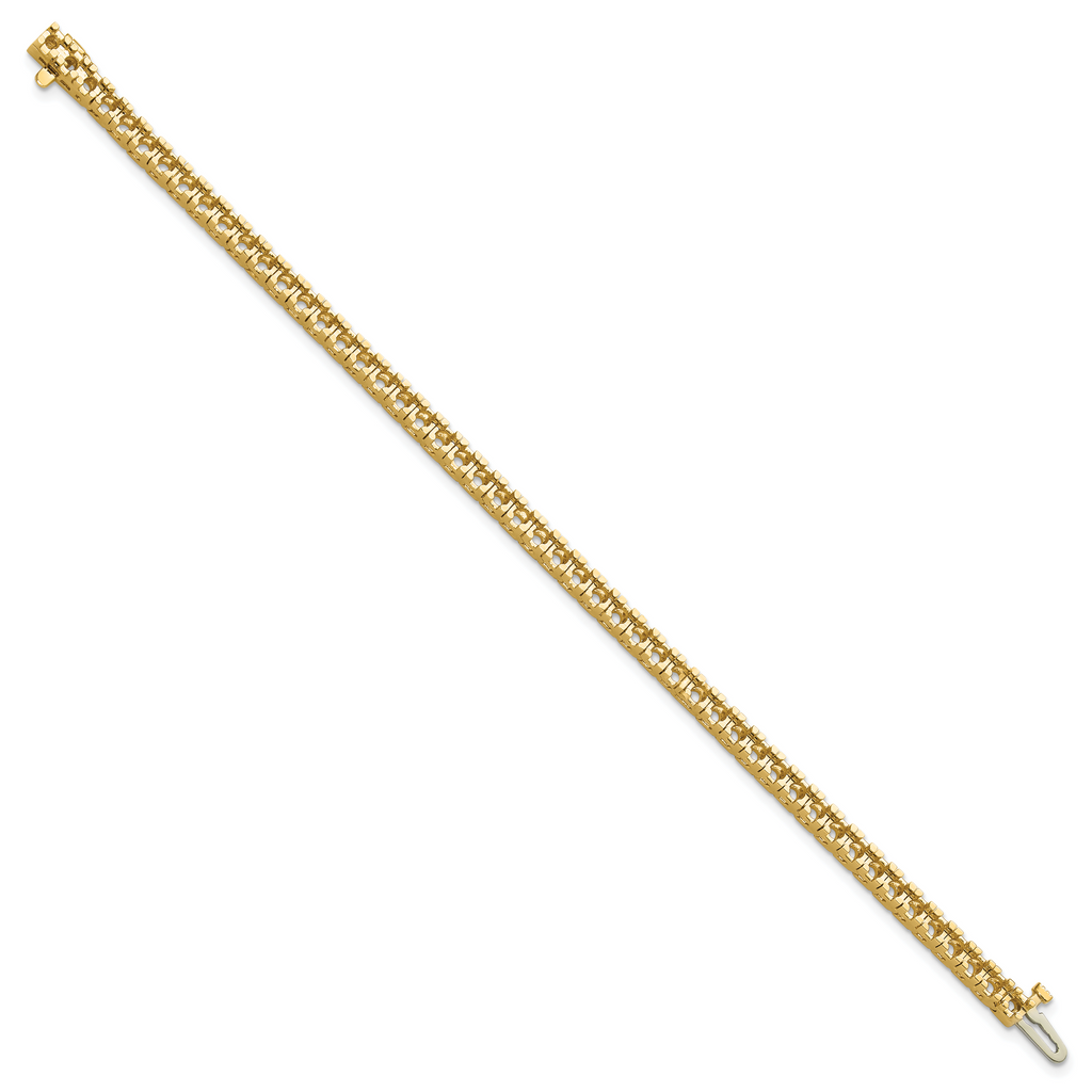 14k Holds 4.65 carat 50-2.9mm Round Diamond 4-prong 7 inch Tennis Bracelet Mounting (No Stone Included)