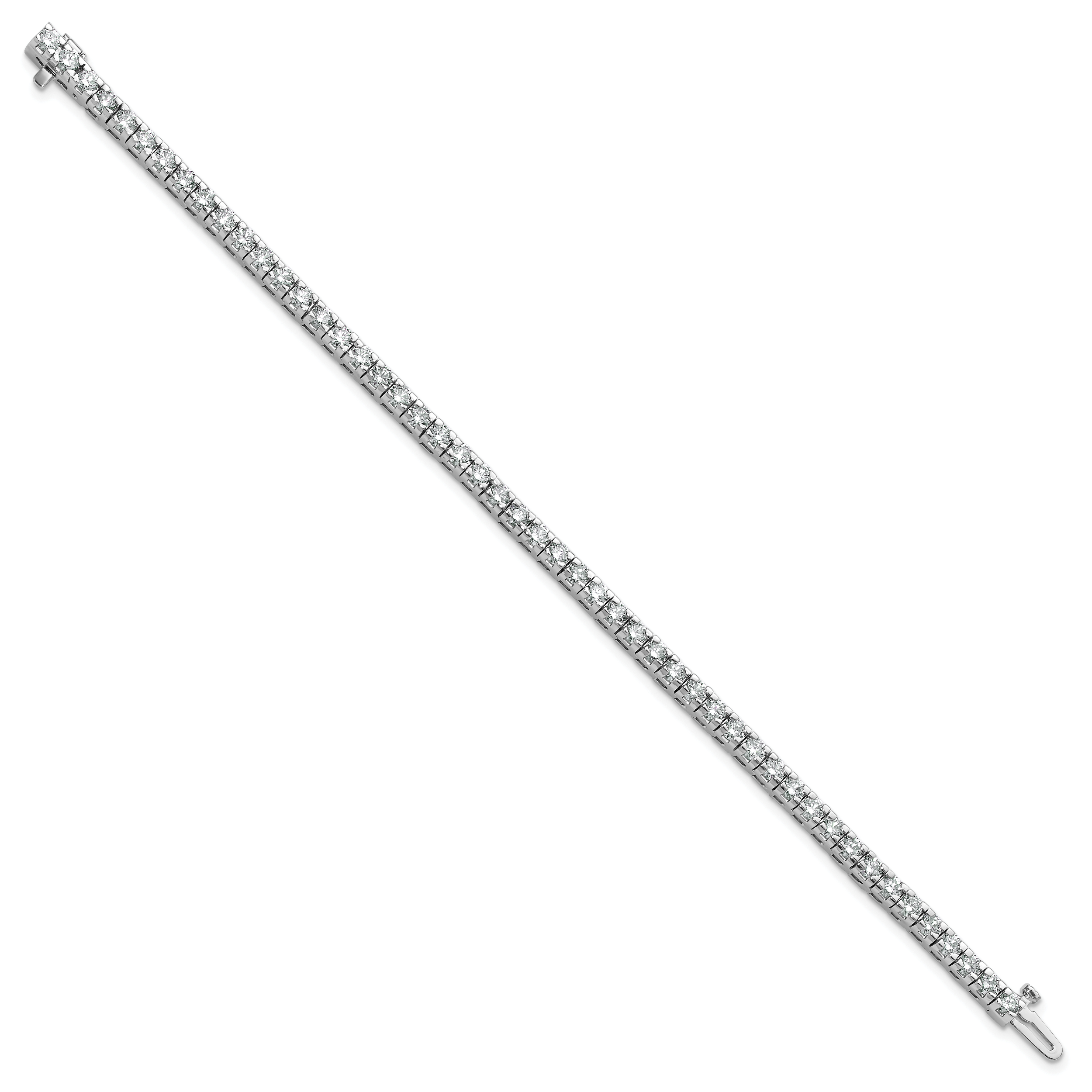 14k White Gold 4 5/8 carat Lab Grown Diamond VS/SI+ G+ Complete Round Tennis Bracelet Secondary image