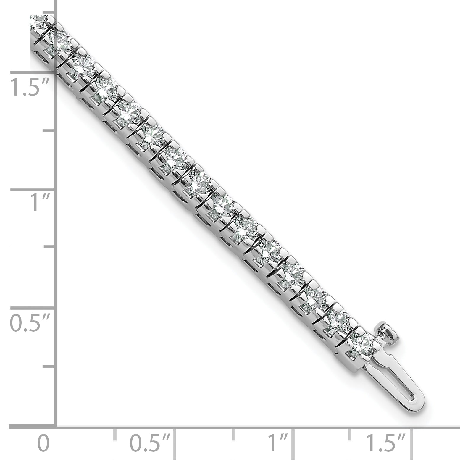 14k White Gold Complete 4.65 carat Round AA Diamond 4-prong 7 inch Tennis Bracelet