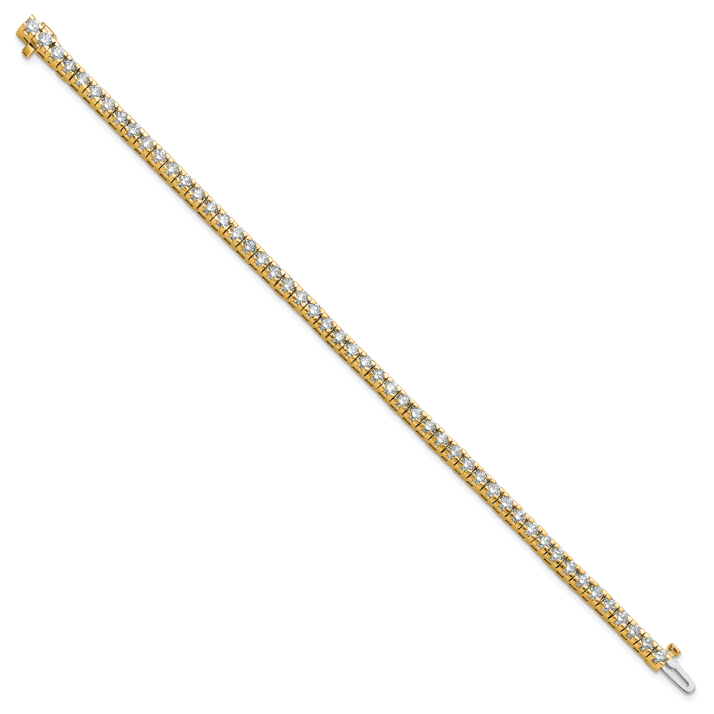 14k Complete 4.65 carat Round AAA Diamond 4-prong 7 inch Tennis Bracelet Secondary image
