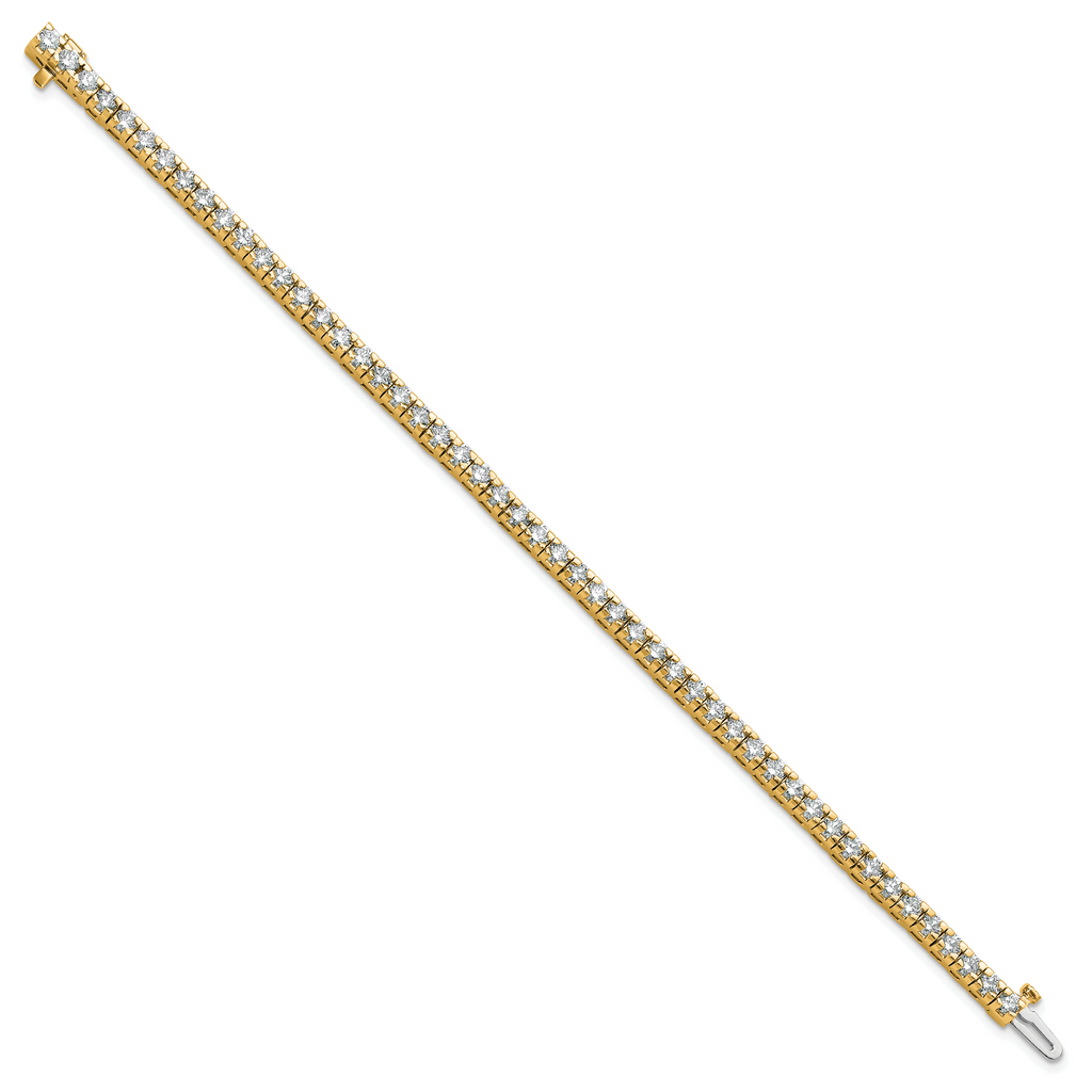 14k Complete 4.65 carat Round A Diamond 4-prong 7 inch Tennis Bracelet