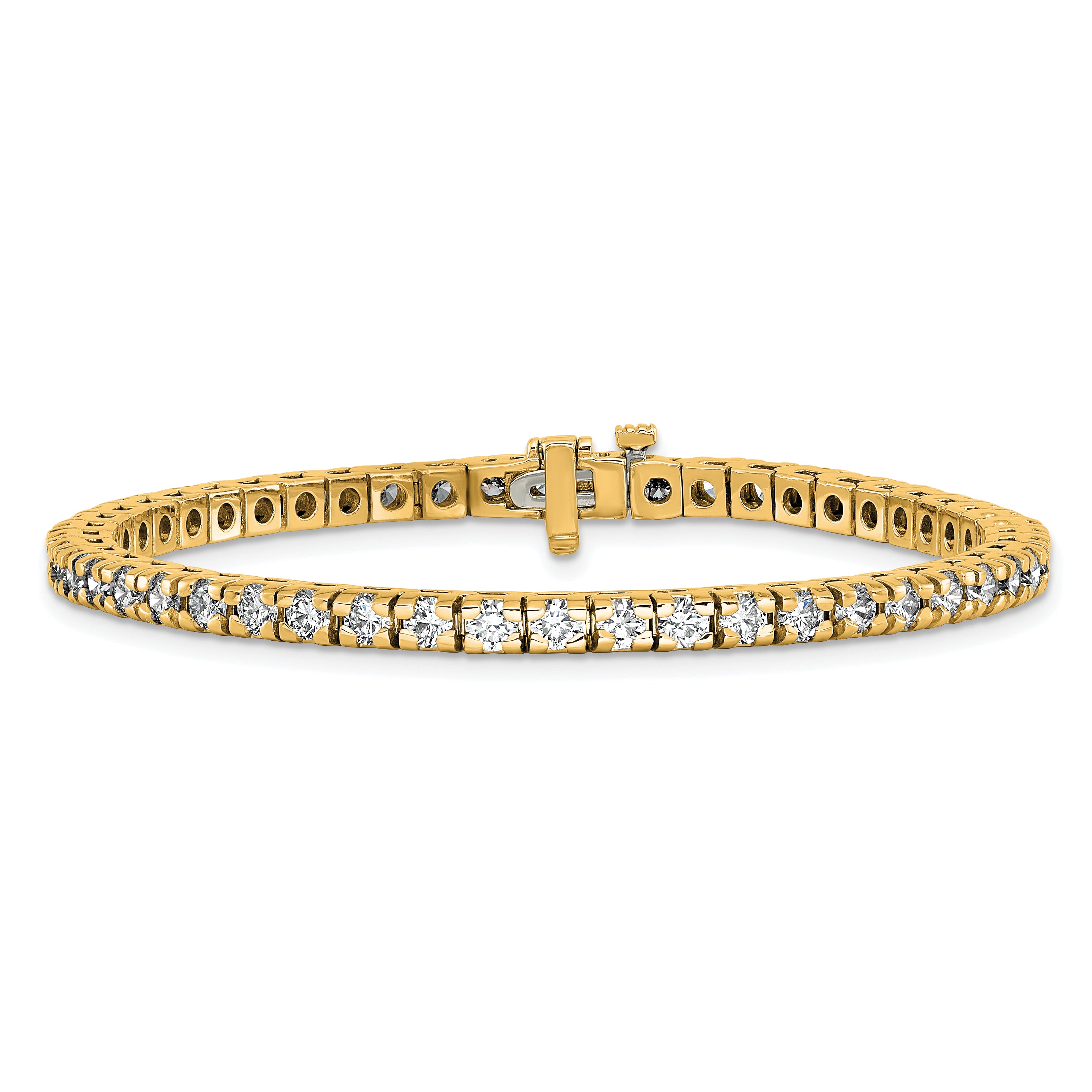 14k Complete 4.65 carat Round AAA Diamond 4-prong 7 inch Tennis Bracelet