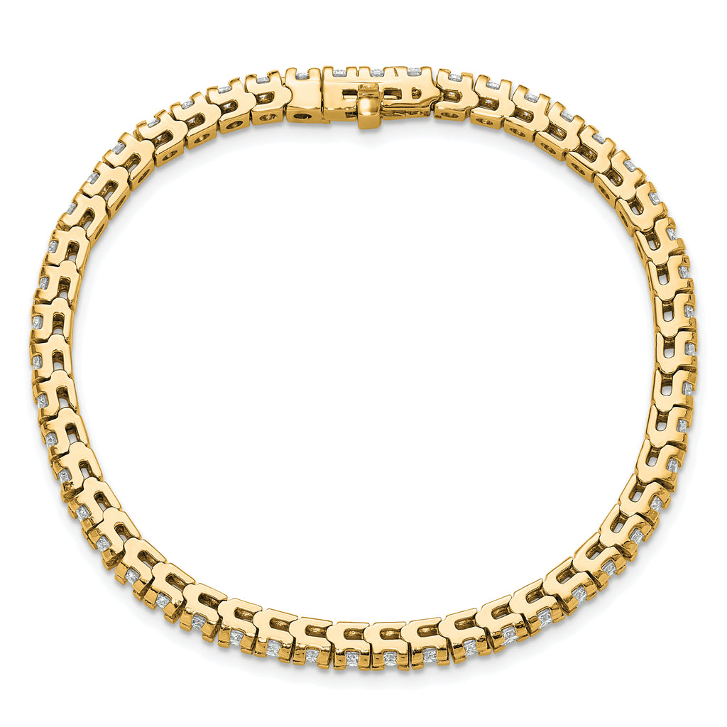 14k Complete 4.65 carat Round AA Diamond 4-prong 7 inch Tennis Bracelet
