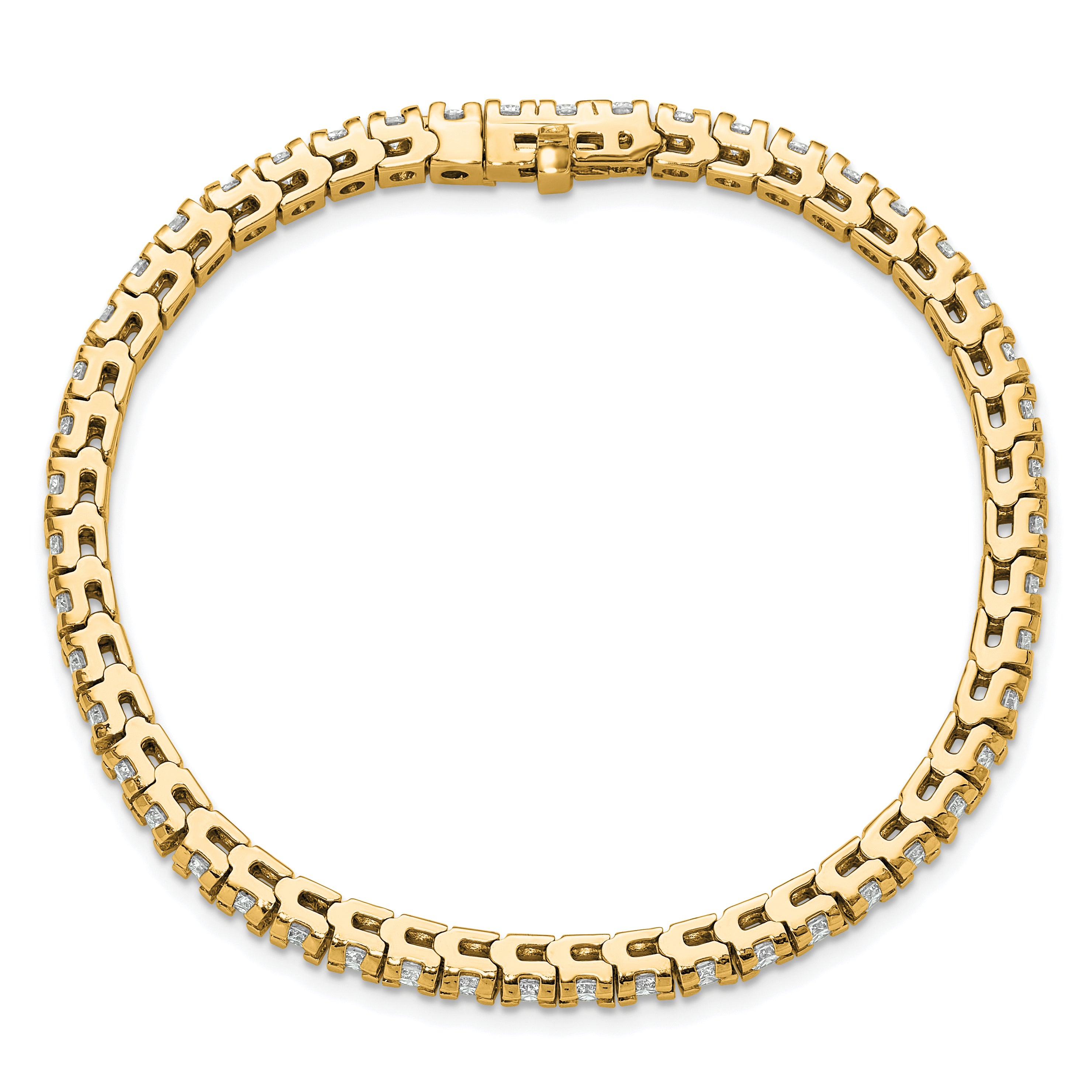 14k Complete 4.65 carat Round AAA Diamond 4-prong 7 inch Tennis Bracelet