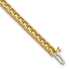 14k Holds 4.65 carat 50-2.9mm Round Diamond 4-prong 7 inch Tennis Bracelet Mounting (No Stone Included)