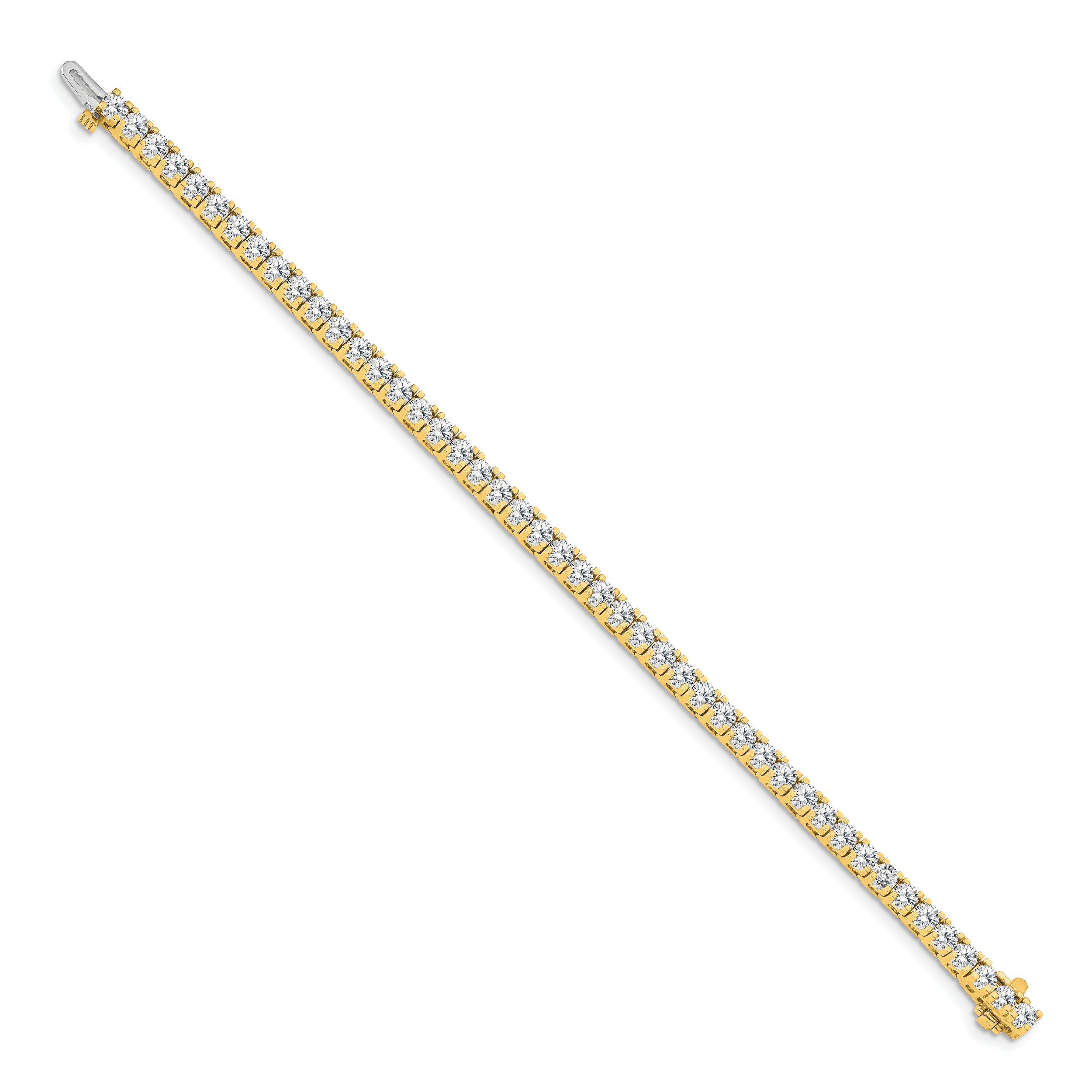 14k Complete 6.44 carat Round AAA Diamond 4-prong 7 inch Tennis Bracelet Secondary image
