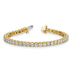 14k Complete 6.44 carat Round A Diamond 4-prong 7 inch Tennis Bracelet