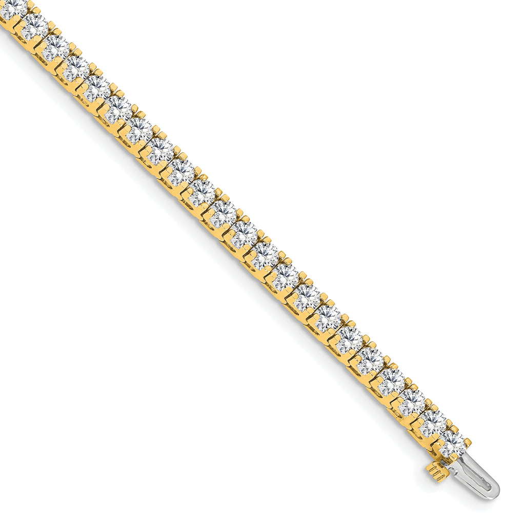14k Complete 6.44 carat Round A Diamond 4-prong 7 inch Tennis Bracelet