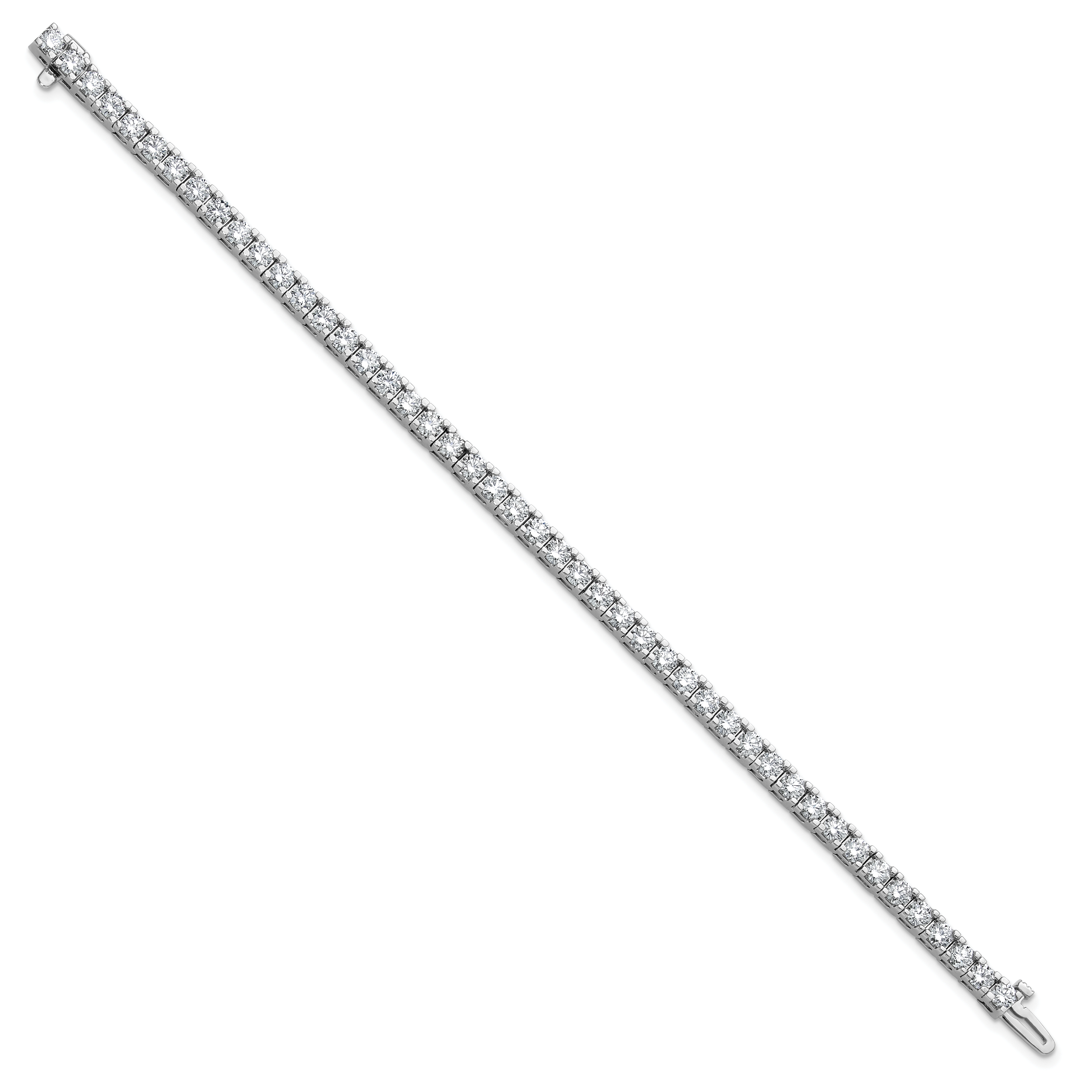 14k White Gold Holds 6.44 carat 46-3.25mm Round Diamond 4-prong 7 inch Tennis Bracelet Mounting (No Stone Included) Secondary image