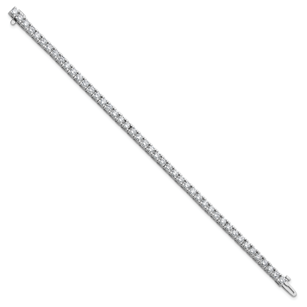 14k White Gold Complete 6.44 carat Round AA Diamond 4-prong 7 inch Tennis Bracelet