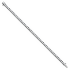 14k White Gold Complete 6.44 carat Round AA Diamond 4-prong 7 inch Tennis Bracelet