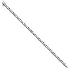14k White Gold Complete 6.44 carat Round AA Diamond 4-prong 7 inch Tennis Bracelet