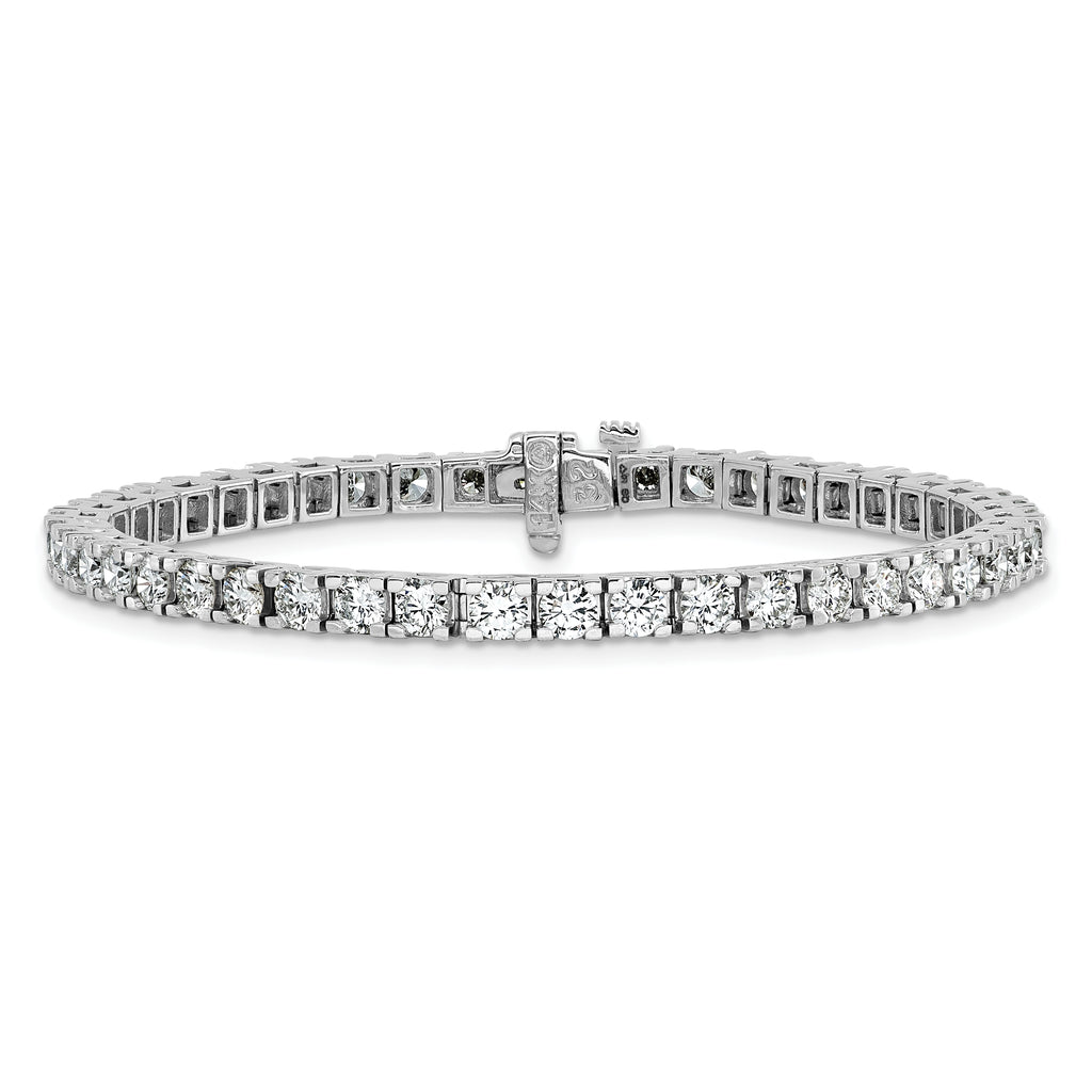14k White Gold Holds 6.44 carat 46-3.25mm Round Diamond 4-prong 7 inch Tennis Bracelet Mounting (No Stone Included)
