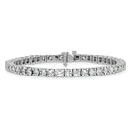 14k White Gold Holds 6.44 carat 46-3.25mm Round Diamond 4-prong 7 inch Tennis Bracelet Mounting (No Stone Included)