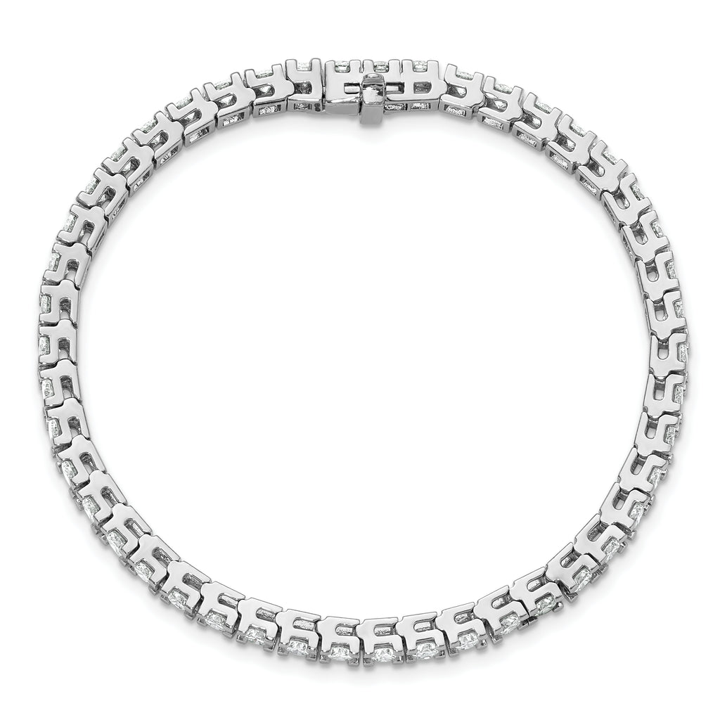 14k White Gold Holds 6.44 carat 46-3.25mm Round Diamond 4-prong 7 inch Tennis Bracelet Mounting (No Stone Included)