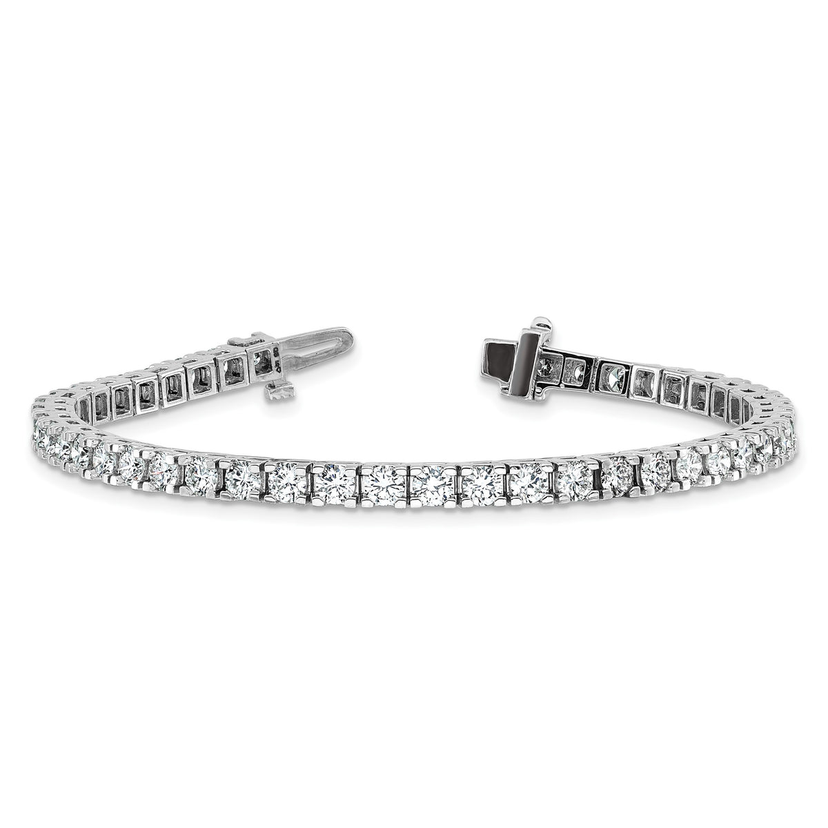 Lab-Grown Diamond Tennis Bracelet in 14K White Gold, 5mm (6 3/8 ct. tw.), 7 Inch - Sophia Jewelers