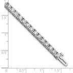14k White Gold Holds 6.44 carat 46-3.25mm Round Diamond 4-prong 7 inch Tennis Bracelet Mounting (No Stone Included)