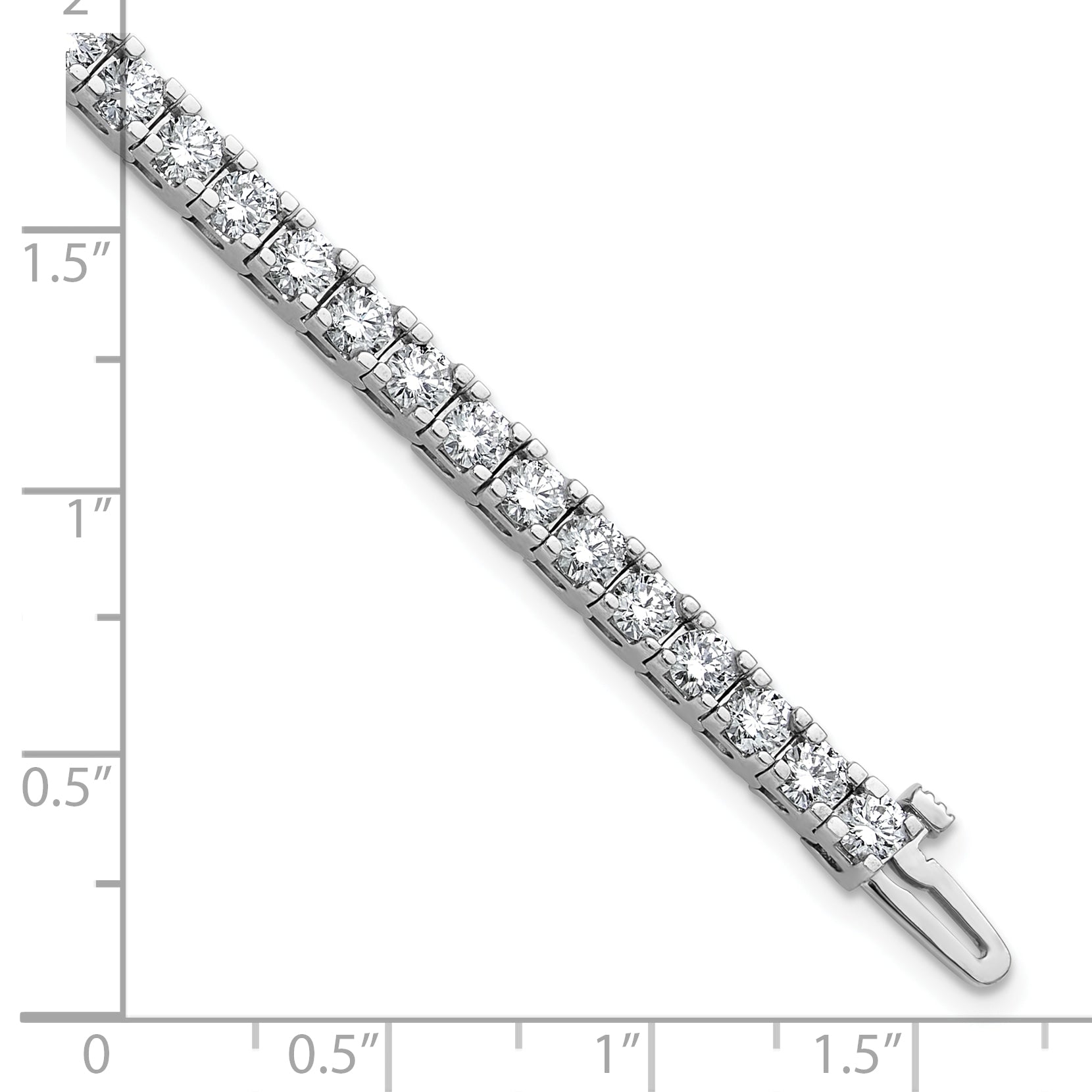 14k White Gold Complete 6.44 carat Round AA Diamond 4-prong 7 inch Tennis Bracelet