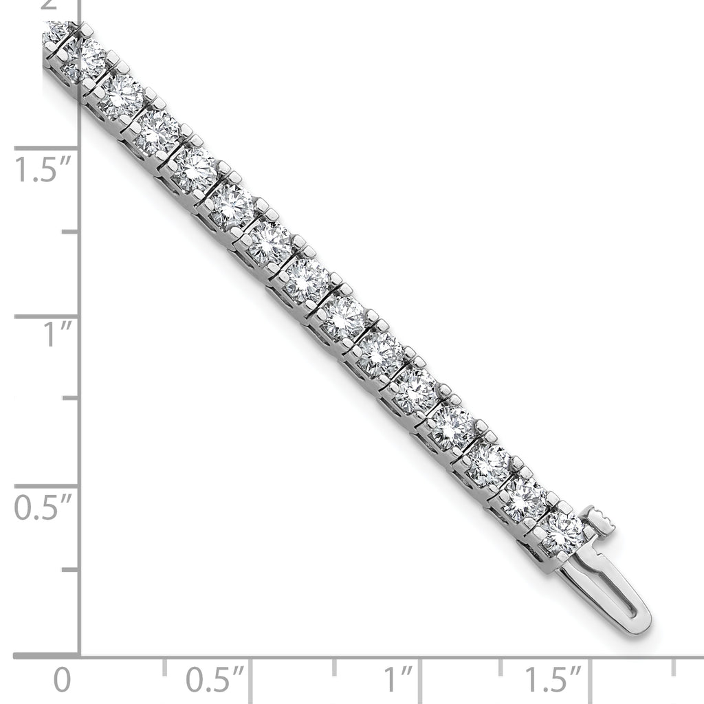 14k White Gold Complete 6.44 carat Round AA Diamond 4-prong 7 inch Tennis Bracelet