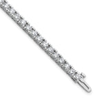 14k White Gold Holds 6.44 carat 46-3.25mm Round Diamond 4-prong 7 inch Tennis Bracelet Mounting (No Stone Included)