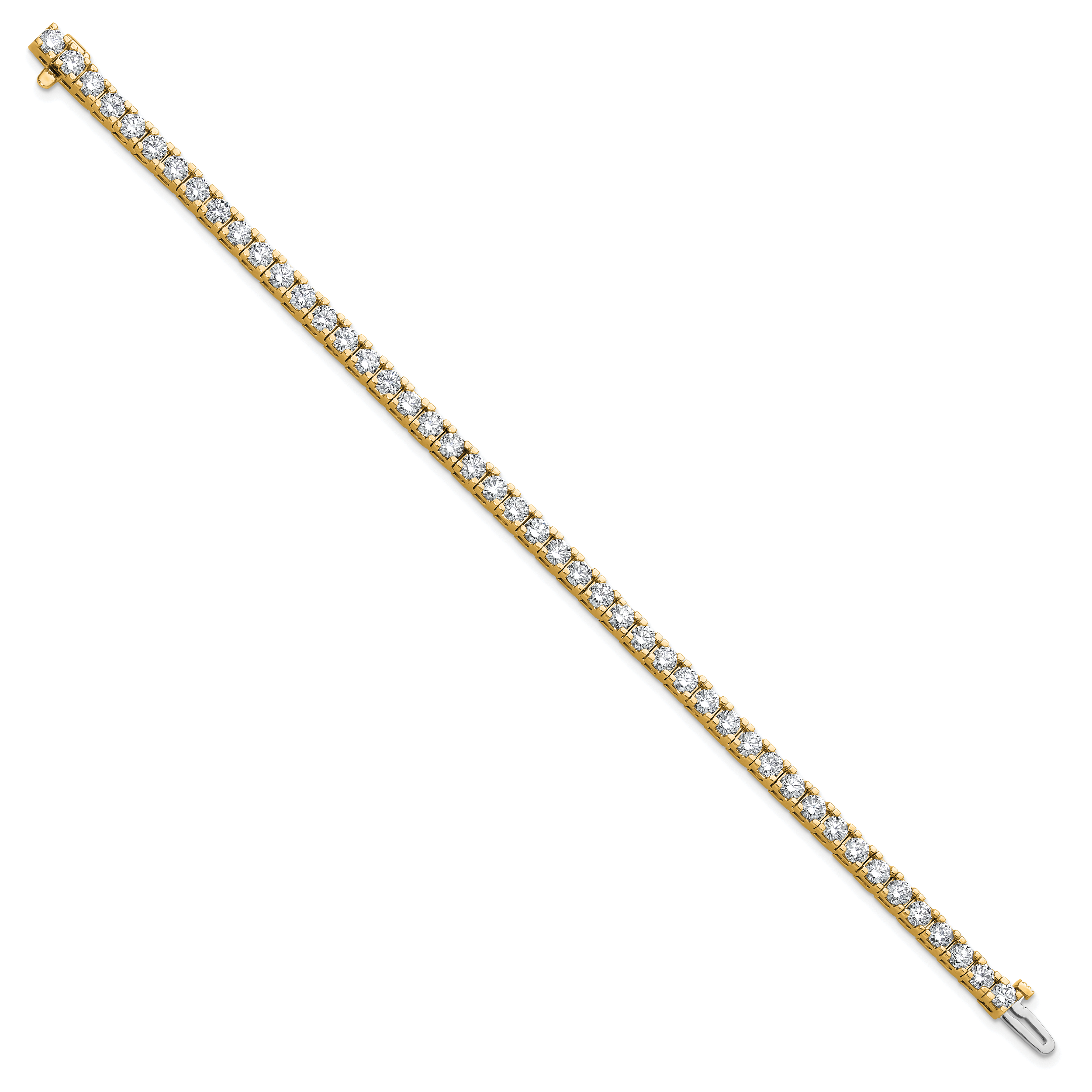14k Holds 6.44 carat 46-3.25mm Round Diamond 4-prong 7 inch Tennis Bracelet Mounting (No Stone Included)