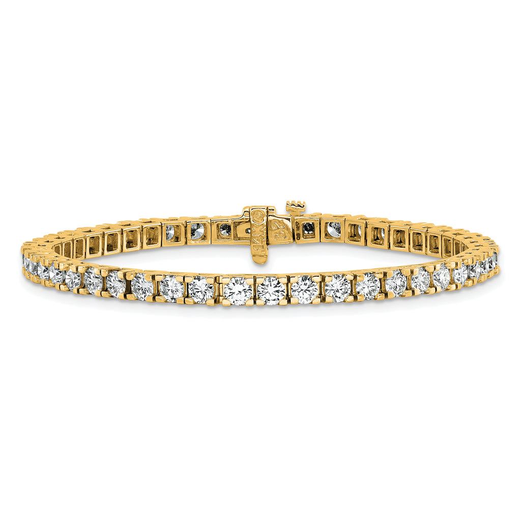 14k Holds 6.44 carat 46-3.25mm Round Diamond 4-prong 7 inch Tennis Bracelet Mounting (No Stone Included)