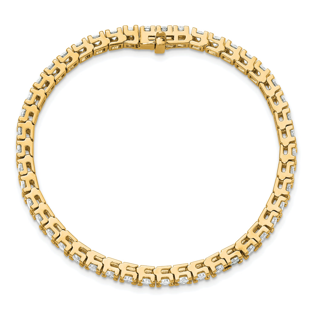 14k Complete 6.44 carat Round AA Diamond 4-prong 7 inch Tennis Bracelet