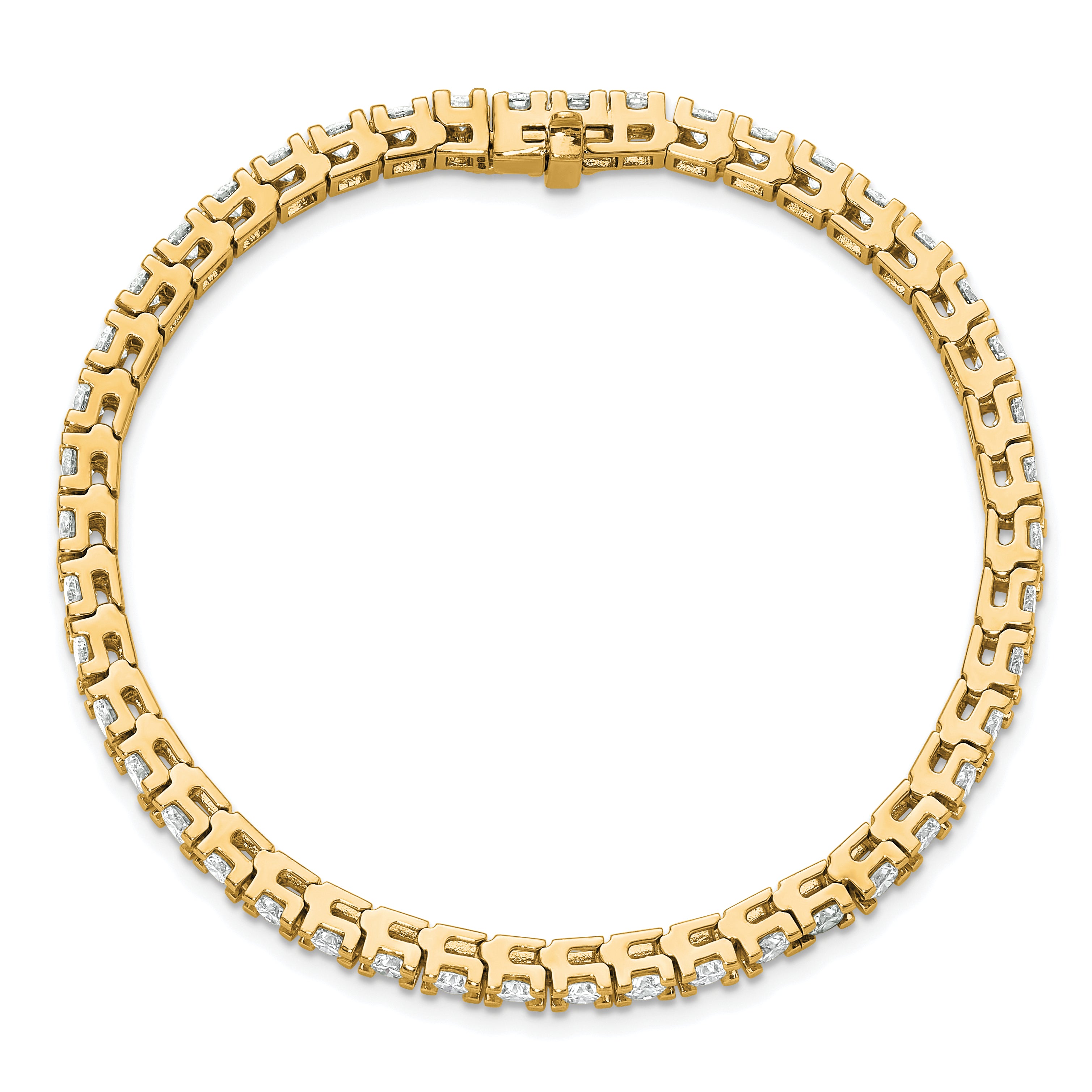 14k Complete 6.44 carat Round AA Diamond 4-prong 7 inch Tennis Bracelet
