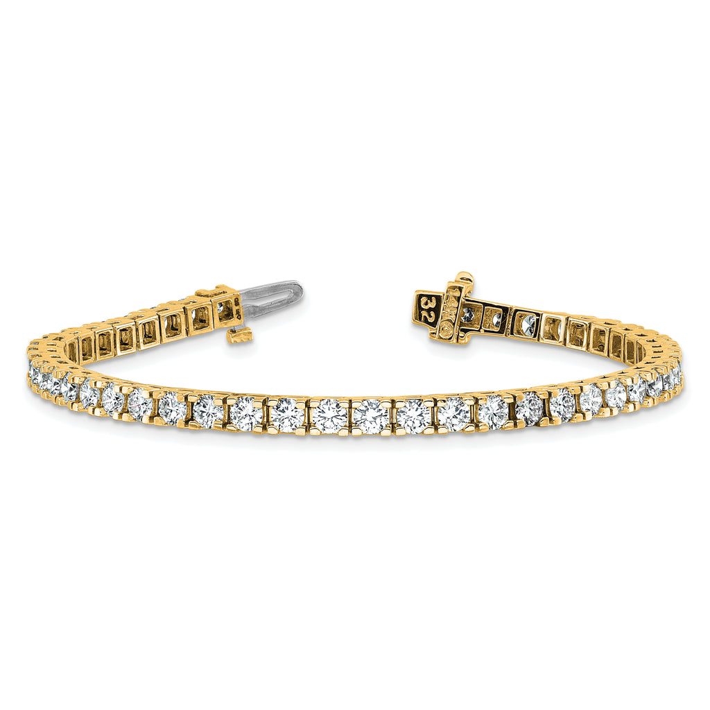 14k Holds 6.44 carat 46-3.25mm Round Diamond 4-prong 7 inch Tennis Bracelet Mounting (No Stone Included)